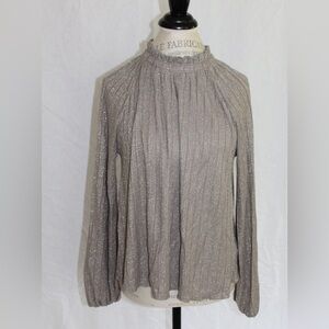 Altar'd State Metallic Taupe Blouse - Size Medium